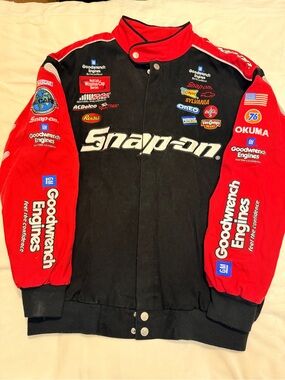 Chase Authentics Black and Red Racing Jacket with Logo